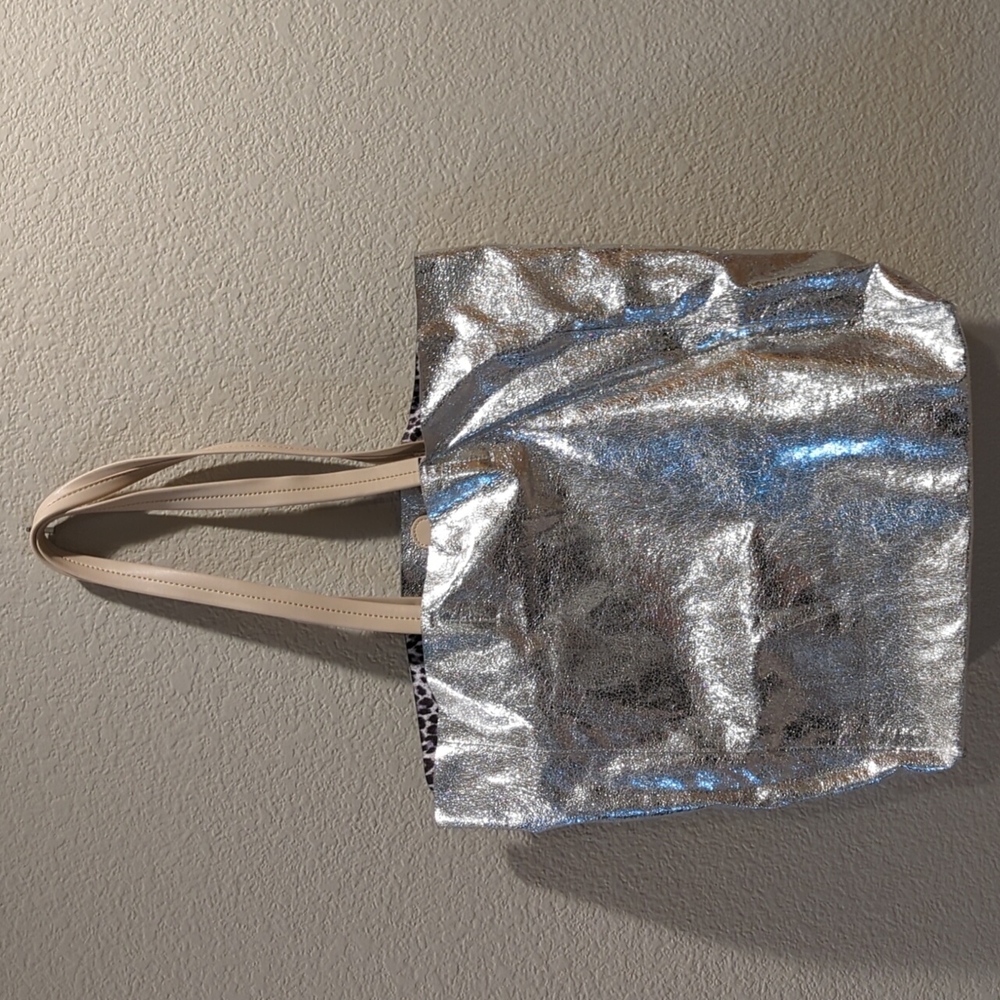 Prive by Sorial silver lamé tote